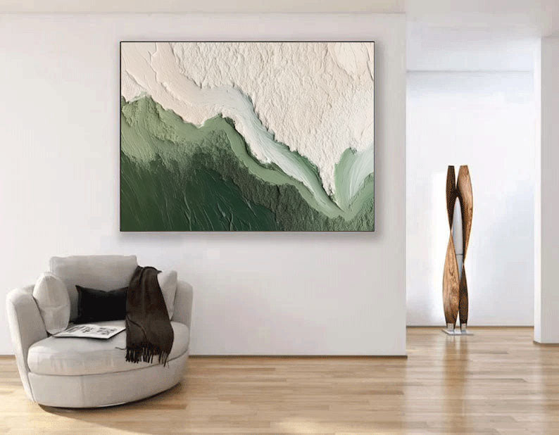 Valley Vista: Textured Abstract Landscape Art