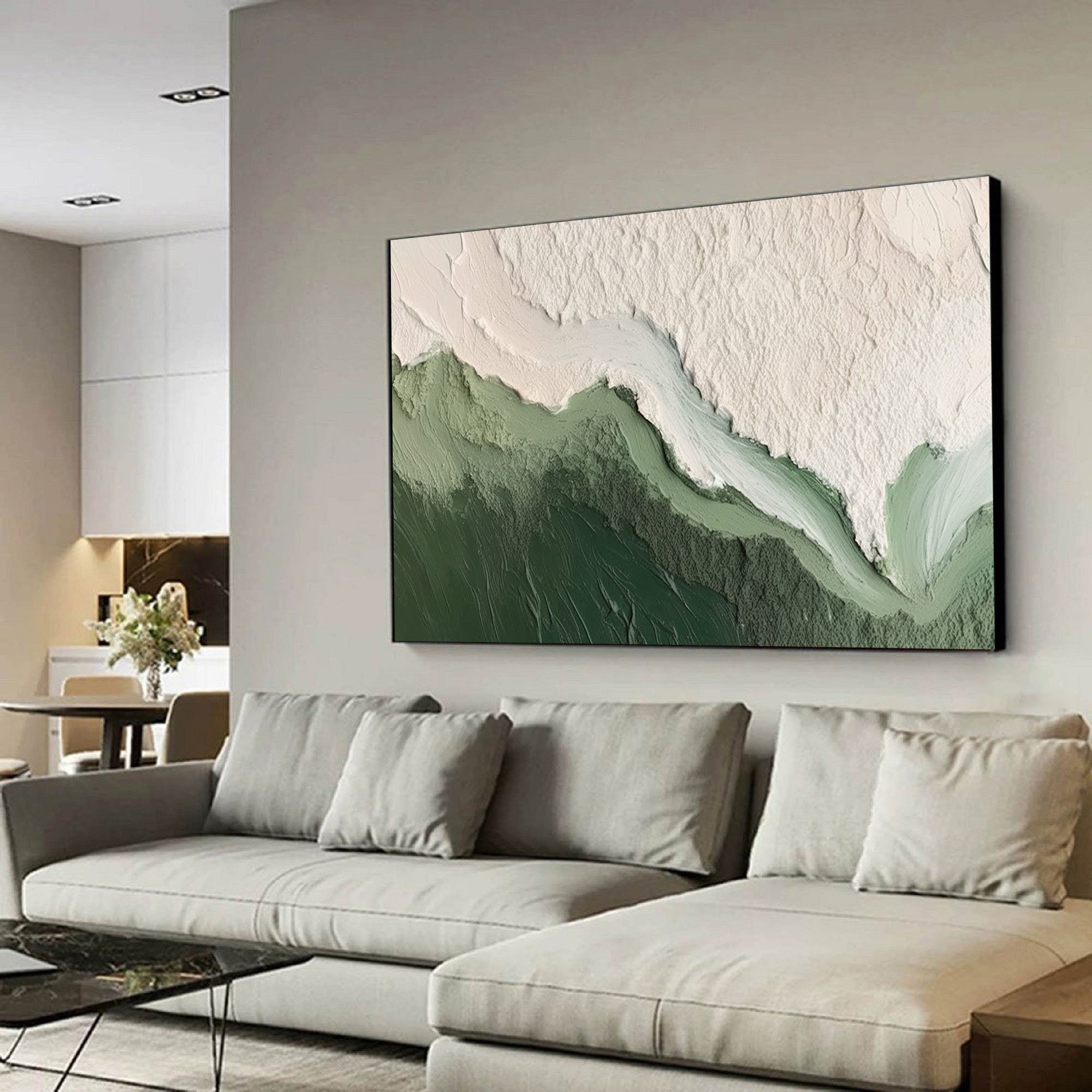 Valley Vista: Textured Abstract Landscape Art