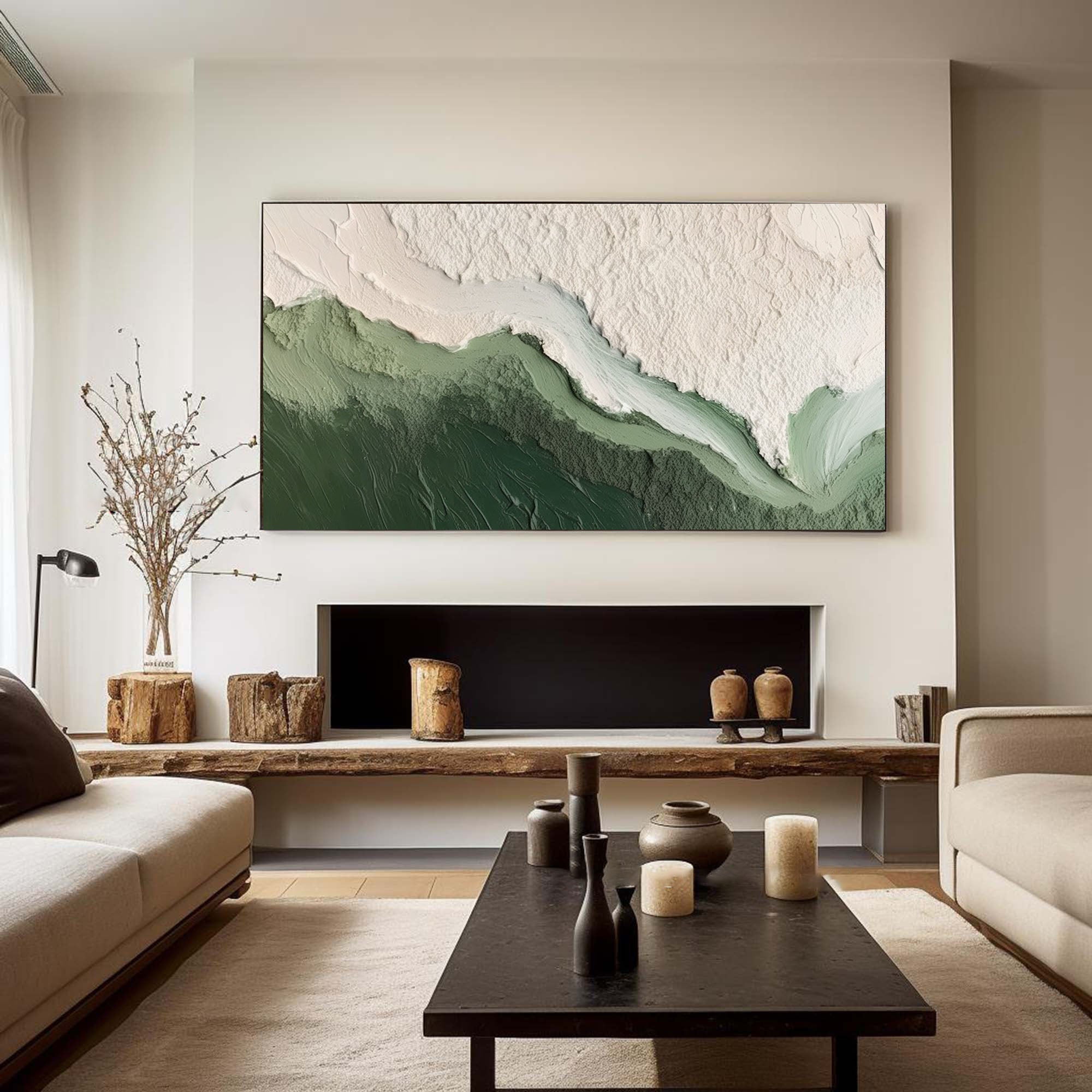 Valley Vista: Textured Abstract Landscape Art