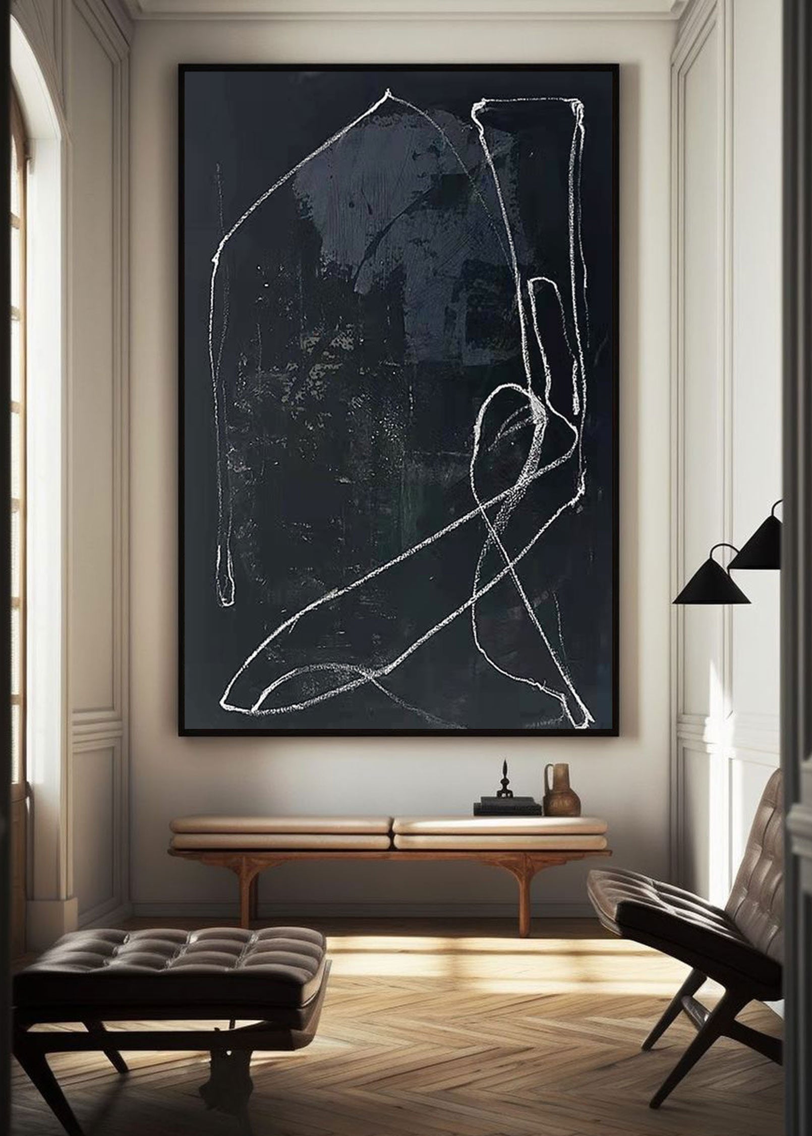 Black Abstract Painting #ABAV330