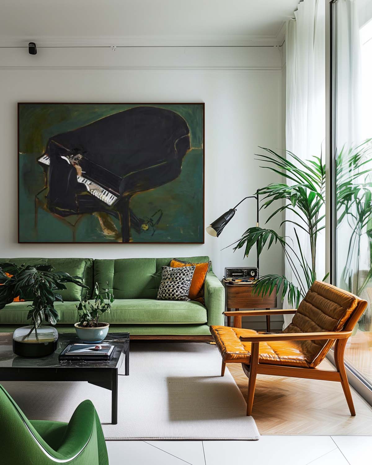 Green Piano Painting #ABAH213