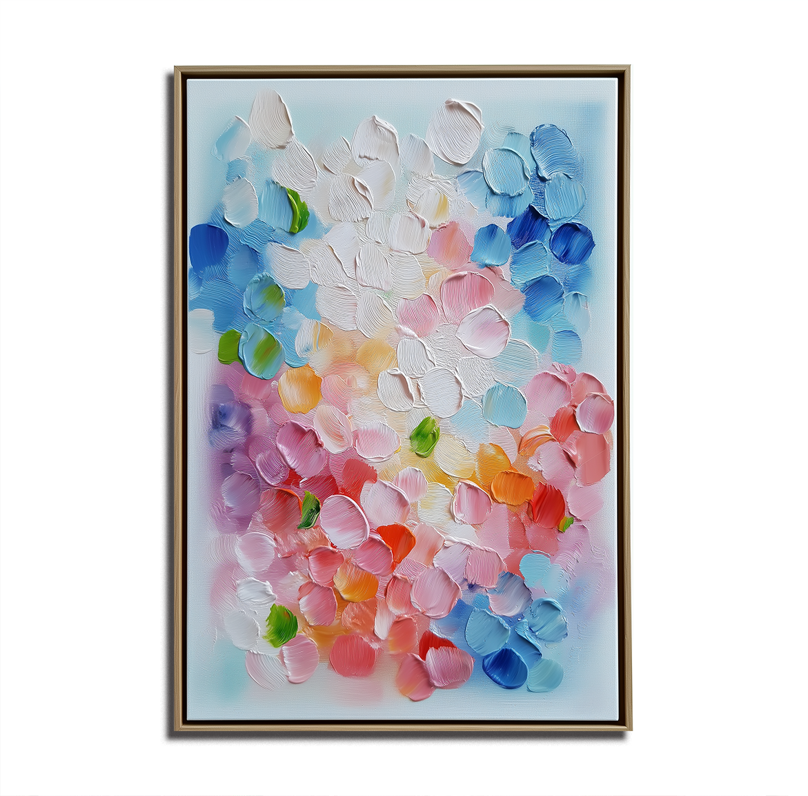 Abstract Colorful Petals Textured Oil Painting | Modern Wall Art for Home Décor