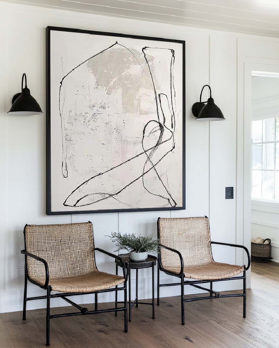 White Minimalist Painting #ABAV182