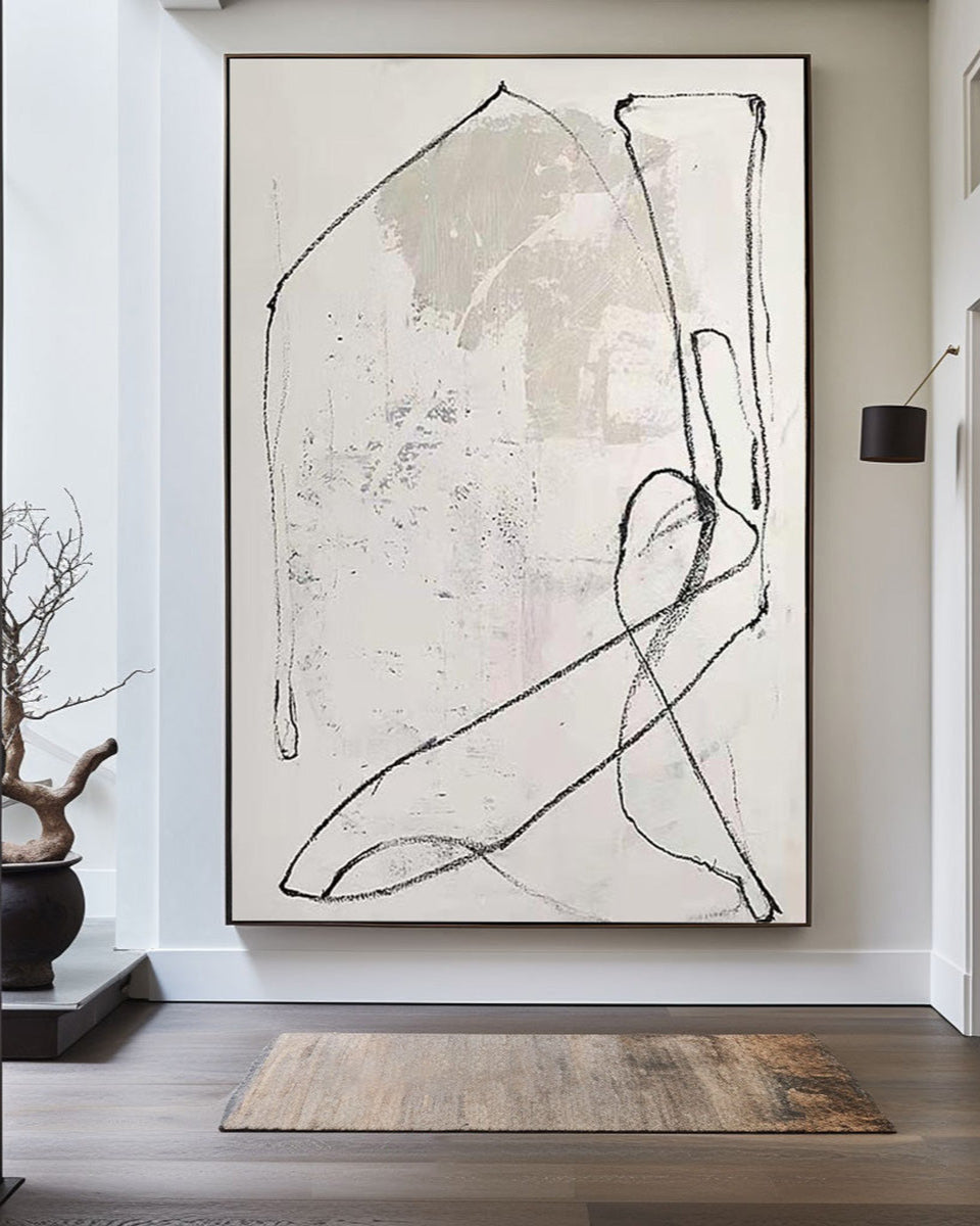 White Minimalist Painting #ABAV182