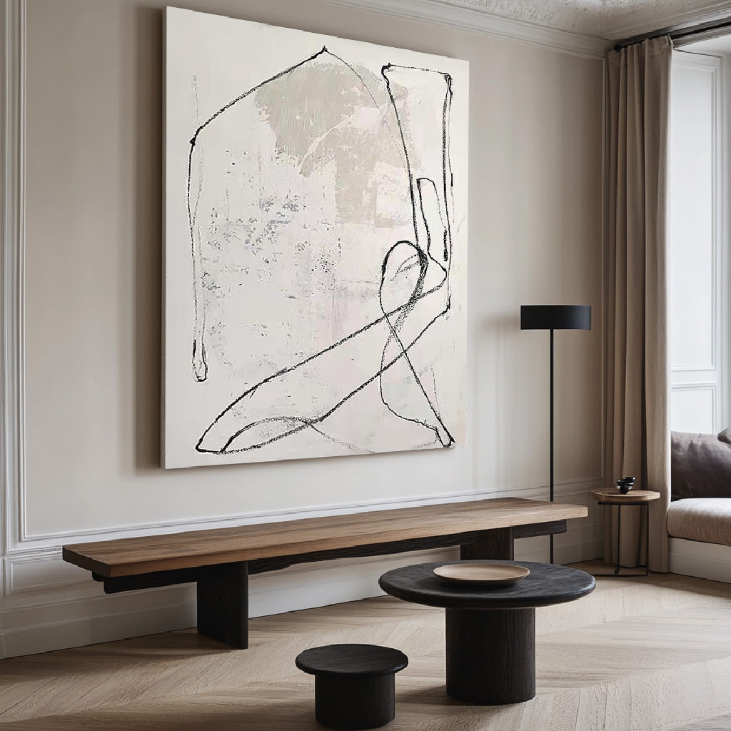 White Minimalist Painting #ABAV182