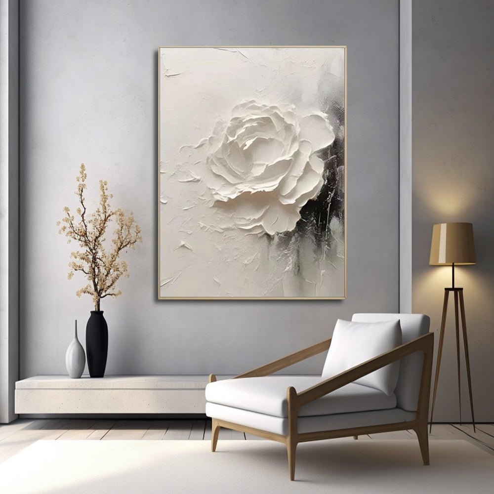 Plaster Painting "Rose de Silence"