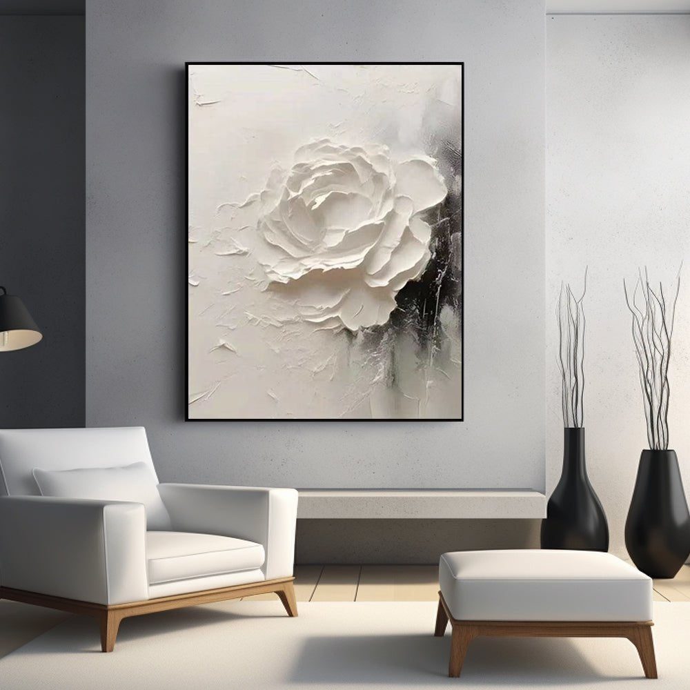 Plaster Painting "Rose de Silence"
