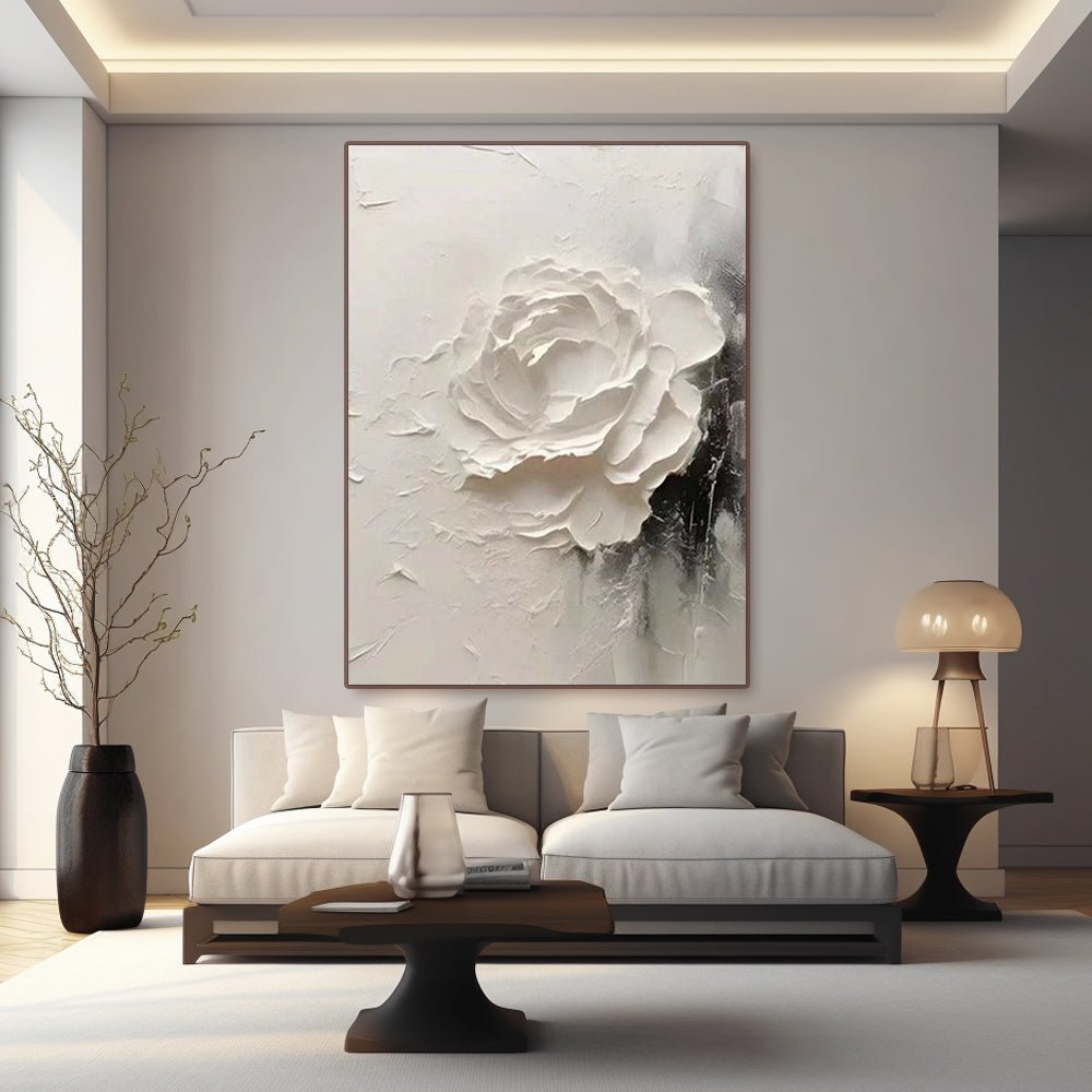 Plaster Painting "Rose de Silence"