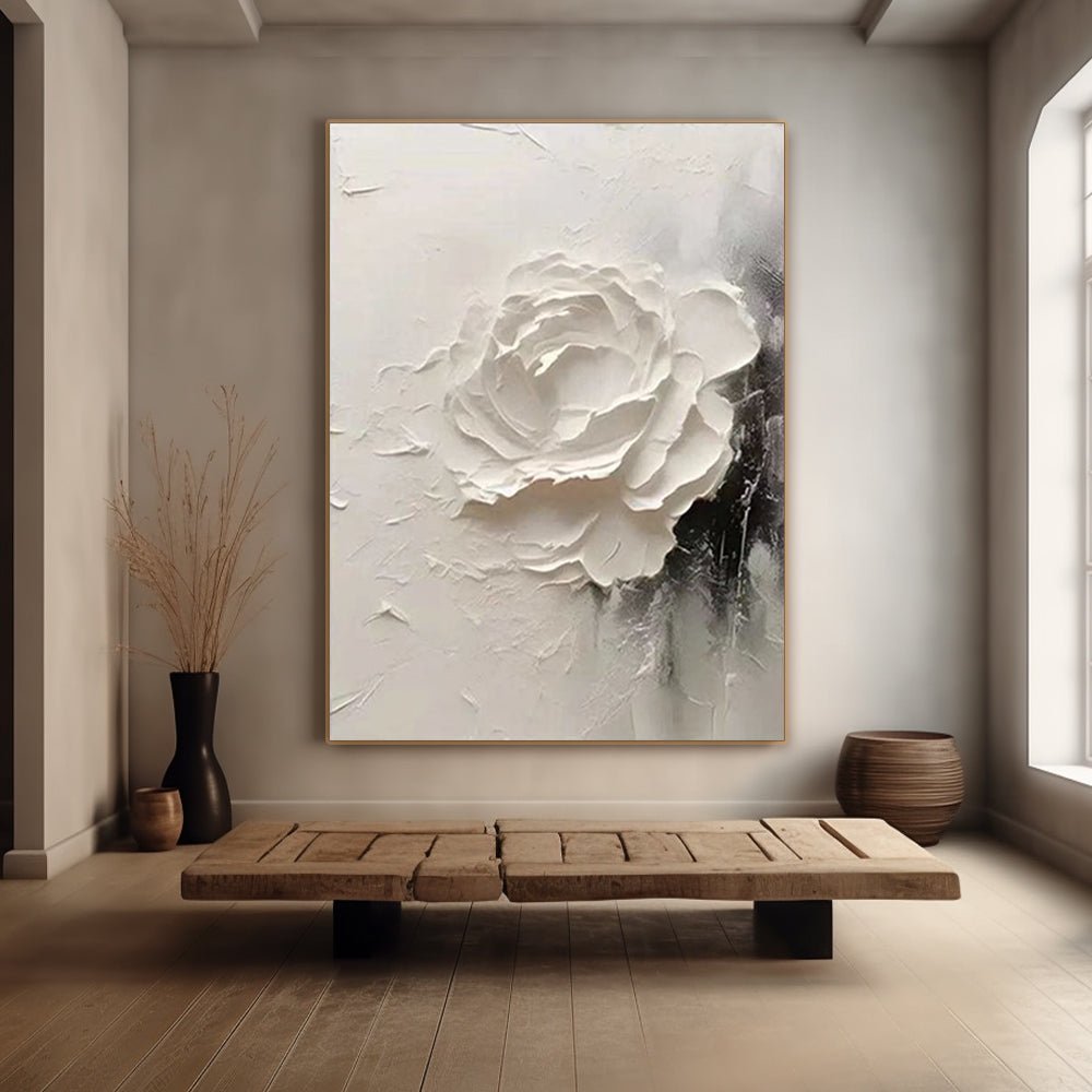 Plaster Painting "Rose de Silence"