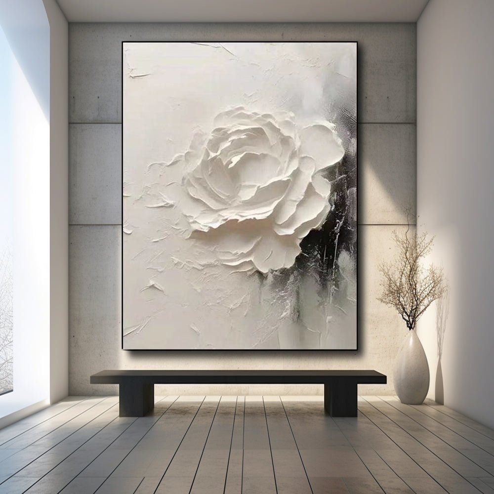 Plaster Painting "Rose de Silence"