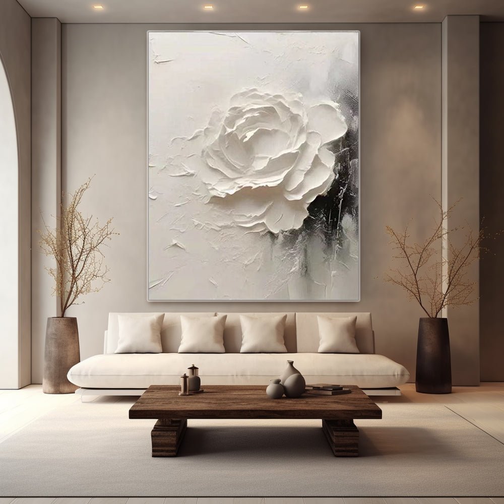Plaster Painting "Rose de Silence"
