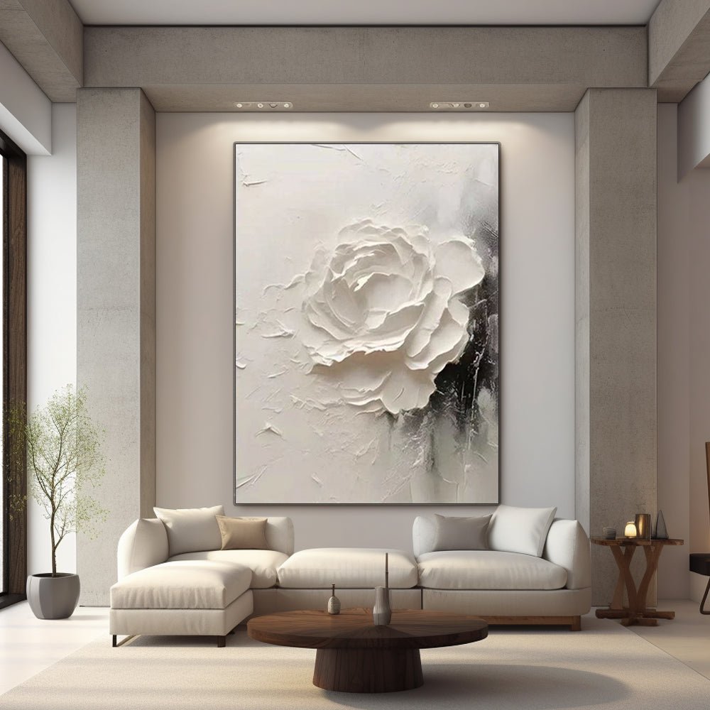 Plaster Painting "Rose de Silence"